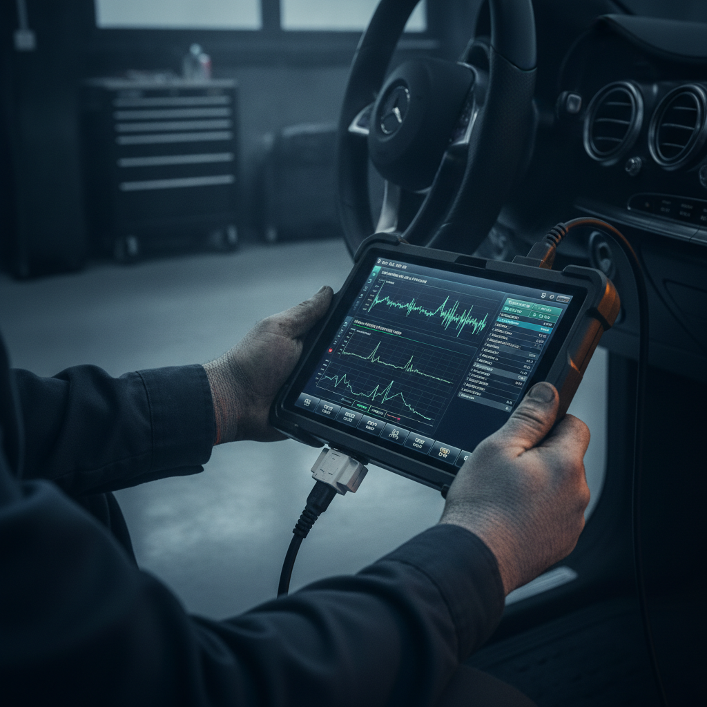 EuroScan factory diagnostic on a Mercedes-Benz